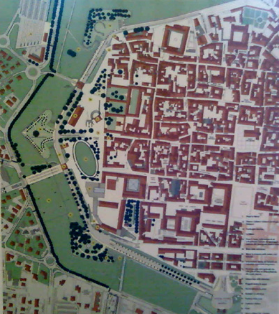 carta della porzione del centro storico di Lucca interessata al PIUSS